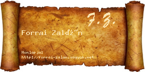 Forrai Zalán névjegykártya