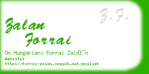 zalan forrai business card